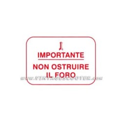 Adhésif   Non ostruire il foro   rouge